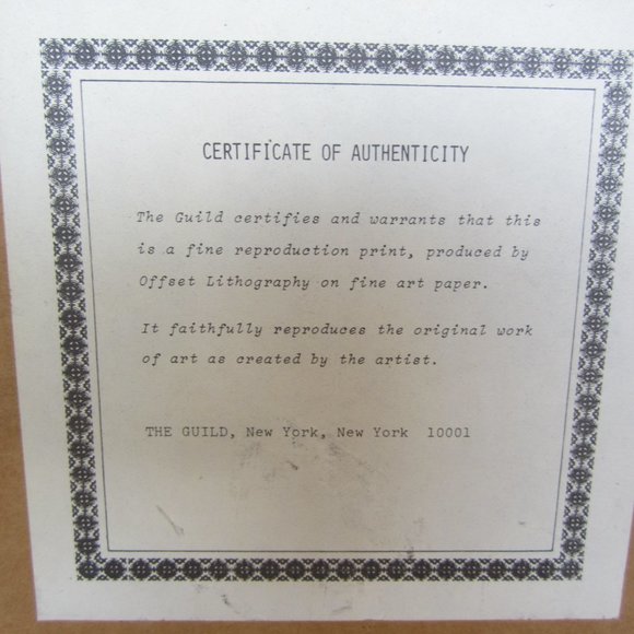 VTG 80'S PRINT WHITE GEESE FARMHOUSE CHIC, FRAMED, COA ON BACK - Picture 5 of 6